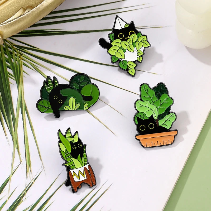 Cats in Plants Pins