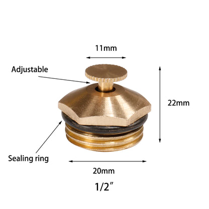 1/2" Brass Micro Sprinkler 360 Degree Adjustable Nozzles 2 Pcs